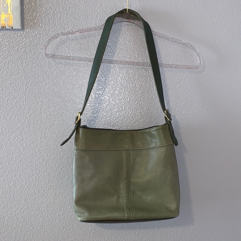 Green card holder casual leather handbag